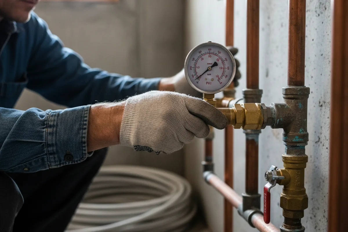 Pressure testing a repaired line during Water Line Repair in Heiskell